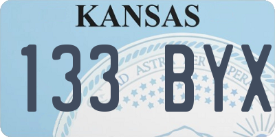 KS license plate 133BYX