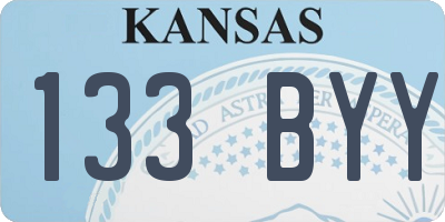 KS license plate 133BYY
