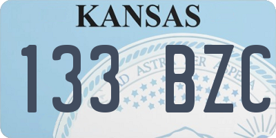 KS license plate 133BZC
