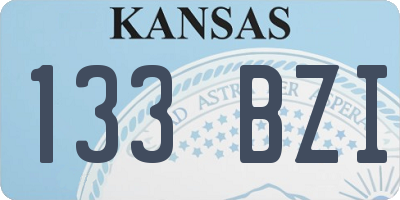 KS license plate 133BZI