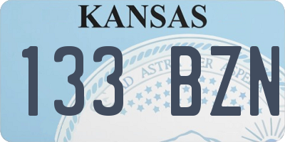 KS license plate 133BZN