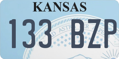 KS license plate 133BZP