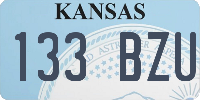 KS license plate 133BZU