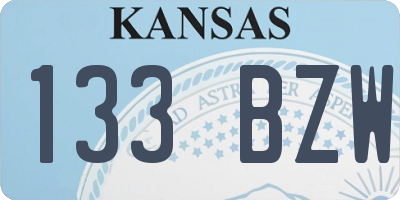 KS license plate 133BZW