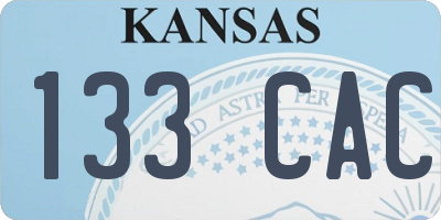 KS license plate 133CAC