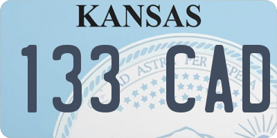 KS license plate 133CAD