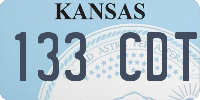 KS license plate 133CDT