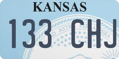 KS license plate 133CHJ