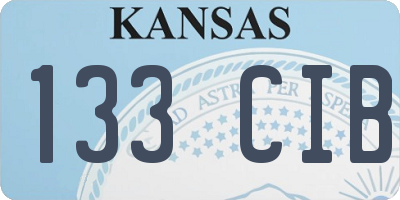 KS license plate 133CIB