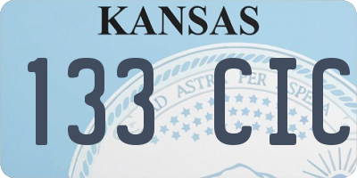 KS license plate 133CIC