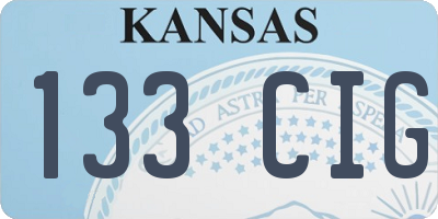 KS license plate 133CIG