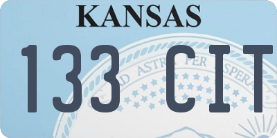 KS license plate 133CIT