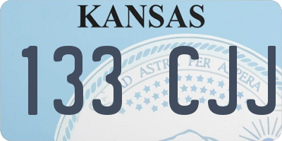 KS license plate 133CJJ