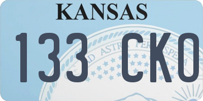 KS license plate 133CKO