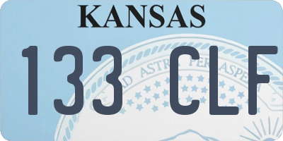 KS license plate 133CLF