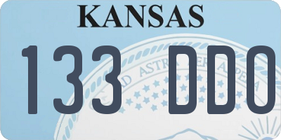 KS license plate 133DDO
