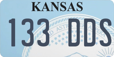 KS license plate 133DDS