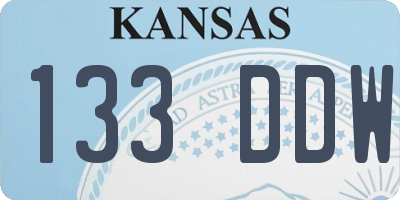 KS license plate 133DDW