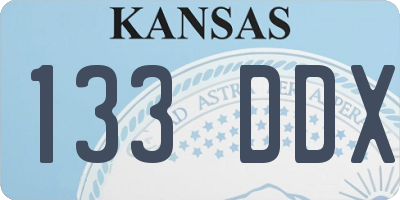 KS license plate 133DDX