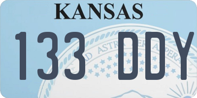 KS license plate 133DDY