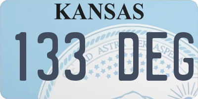 KS license plate 133DEG