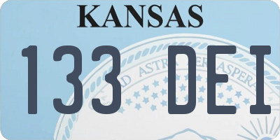KS license plate 133DEI