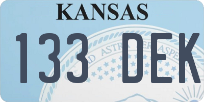 KS license plate 133DEK