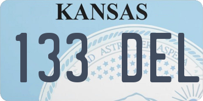 KS license plate 133DEL