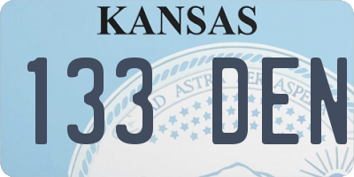 KS license plate 133DEN