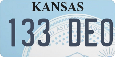 KS license plate 133DEO