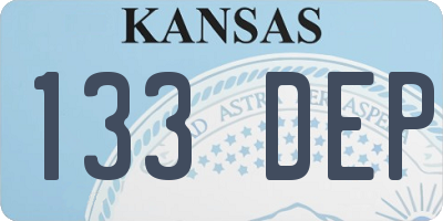 KS license plate 133DEP