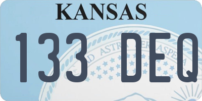 KS license plate 133DEQ
