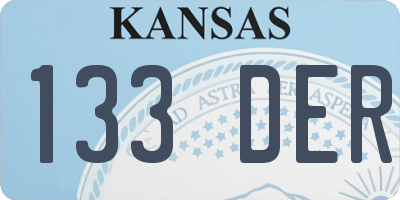 KS license plate 133DER