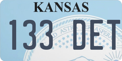 KS license plate 133DET