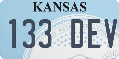 KS license plate 133DEV