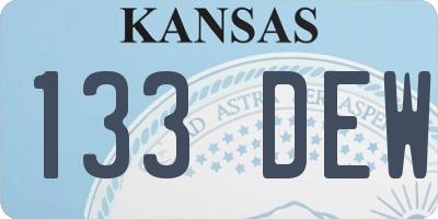 KS license plate 133DEW
