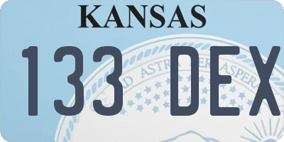 KS license plate 133DEX