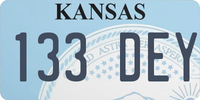 KS license plate 133DEY