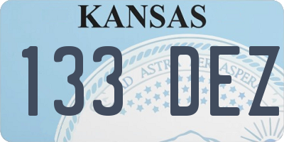 KS license plate 133DEZ