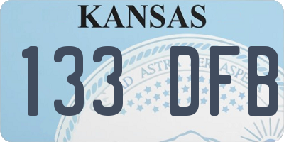 KS license plate 133DFB
