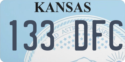 KS license plate 133DFC