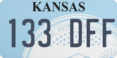 KS license plate 133DFF