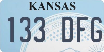 KS license plate 133DFG