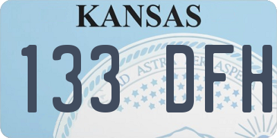 KS license plate 133DFH