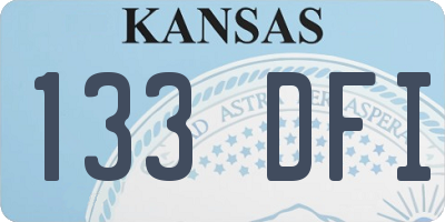 KS license plate 133DFI