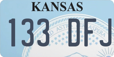 KS license plate 133DFJ