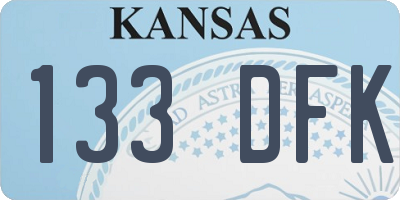 KS license plate 133DFK