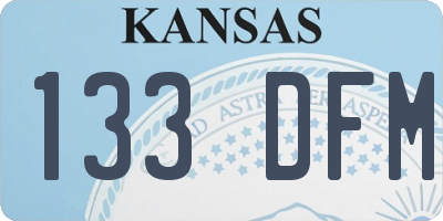 KS license plate 133DFM