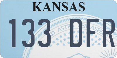 KS license plate 133DFR