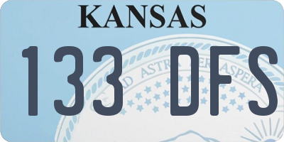 KS license plate 133DFS